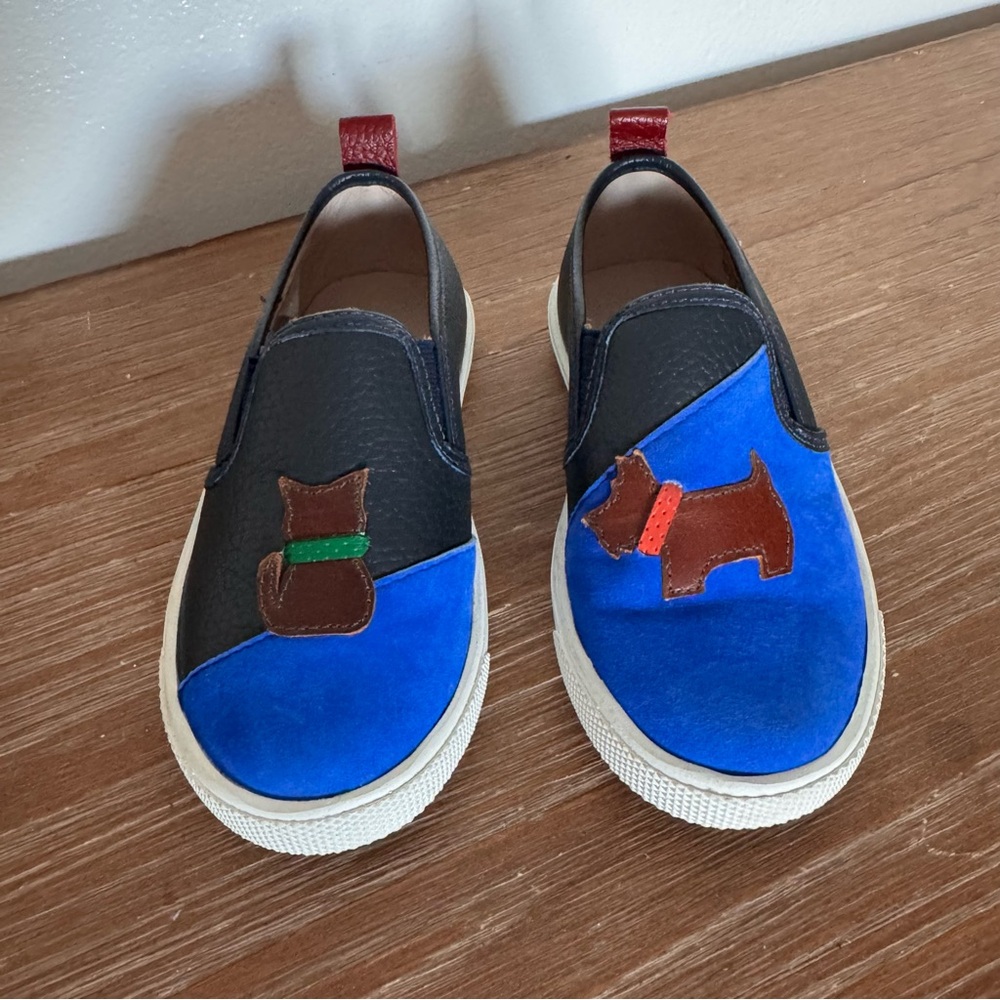 Kids Elephantito Blue Slip On Sneaker With Dog & Cat Size 9